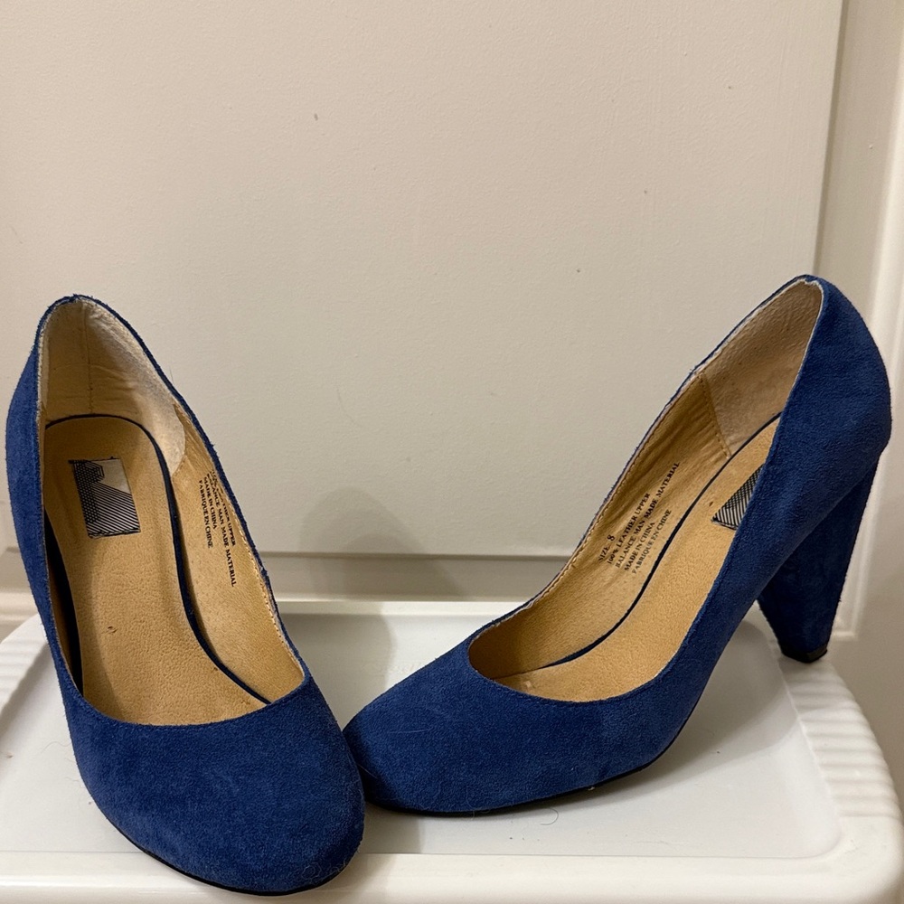 Urban Outfitters Navy Suede Heels